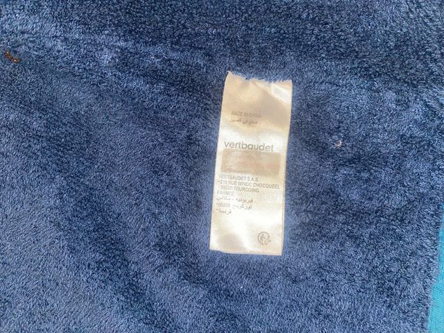 Albornoz niño azul algodón 6-8 años. Vertbaudet.