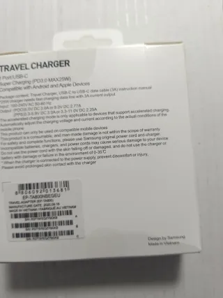 Cargador Samsung 25W PD + Cable USB-C