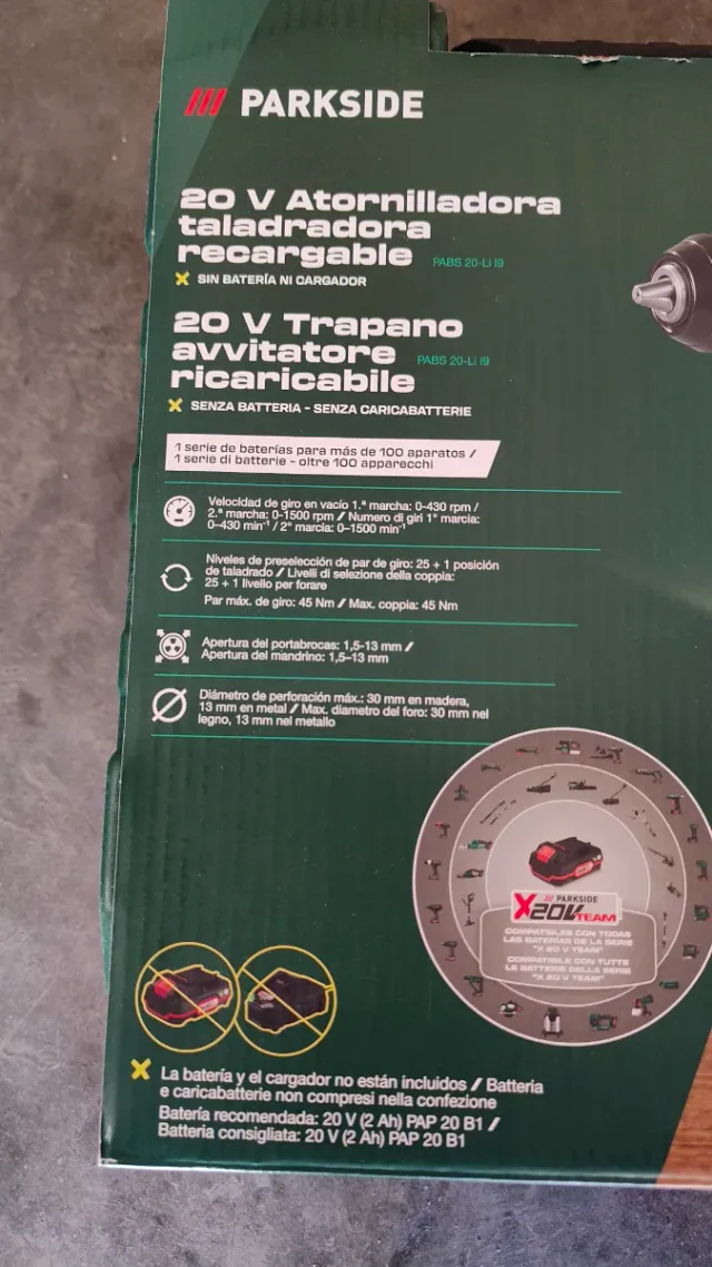 PARKSIDE Atornillador 20v