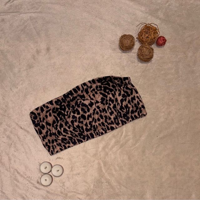 Top banda estampado leopardo