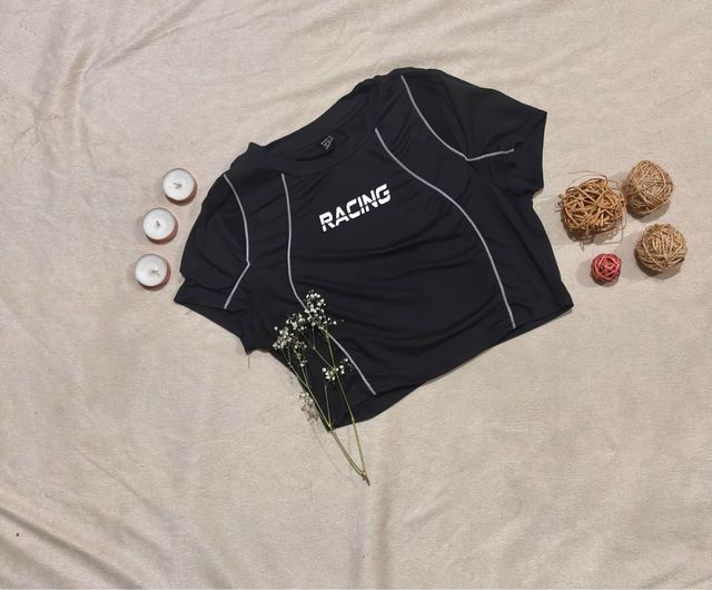 Top Racing SHEIN Negro