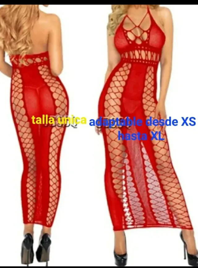 Vestido rojo malla adaptable talla única