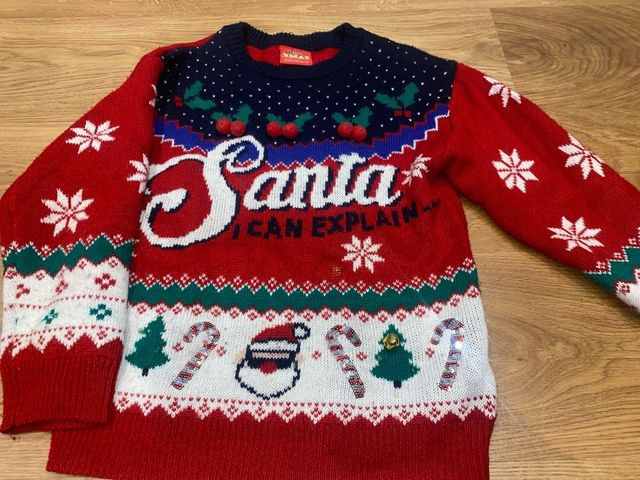 Jersey Navidad niño con luces. Talla 9-10 años.