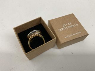 anillo oro 18k con piedra con circonita