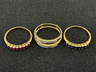 anillo oro 18k con piedra con circonita