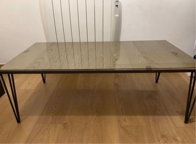 Mesa centro BANAK madera y cristal