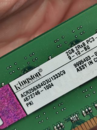 4 memorias RAM de portatil , 4 x 2gb Kingston 2Rx8 PC3 -10600U