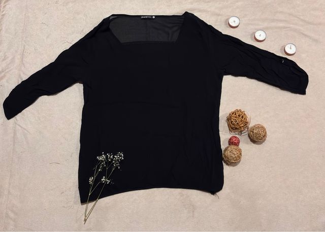 Blusa Shana Negra Manga 3/4