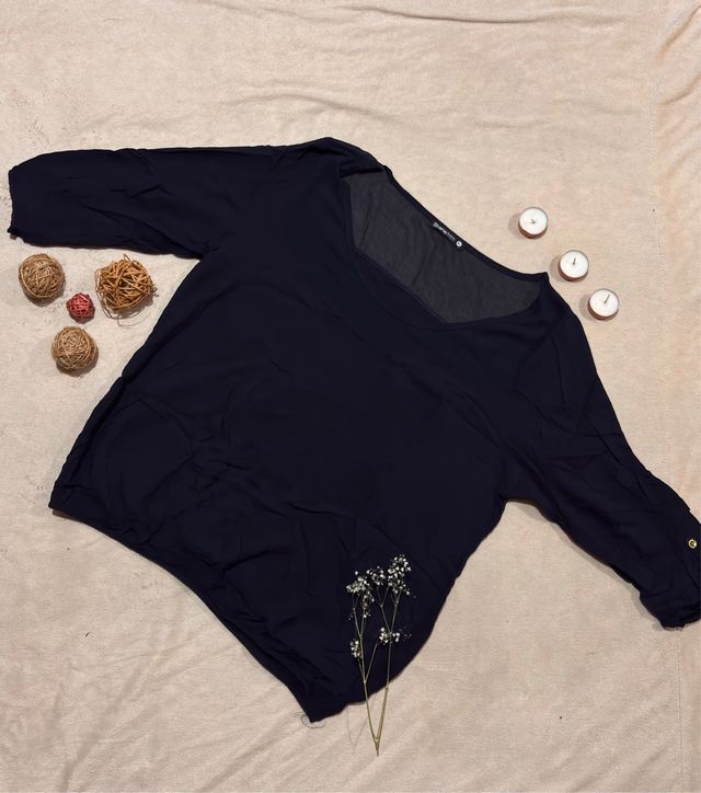 Blusa negra manga 3/4 talla XL