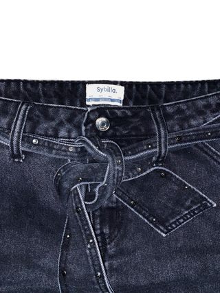 Falda vaquera Sybilla negra con tachas