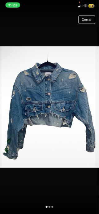 Chaqueta Zara Rota Azul Verde