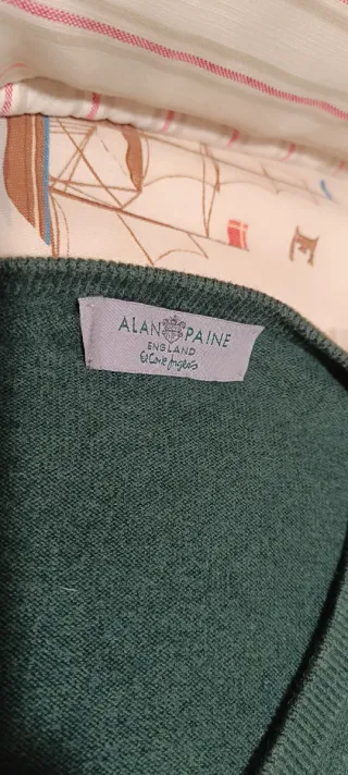 Jersey Alan Paine hombre verde con parches