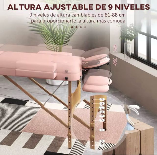 Camilla masajes color rosa. Nueva.