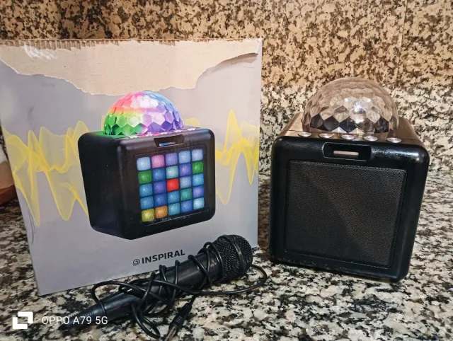 Caja Karaoke con Luces y Micrófono