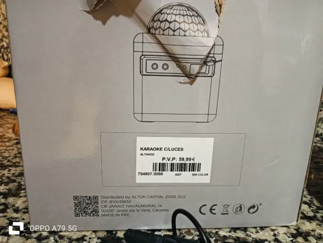 Caja Karaoke con Luces y Micrófono