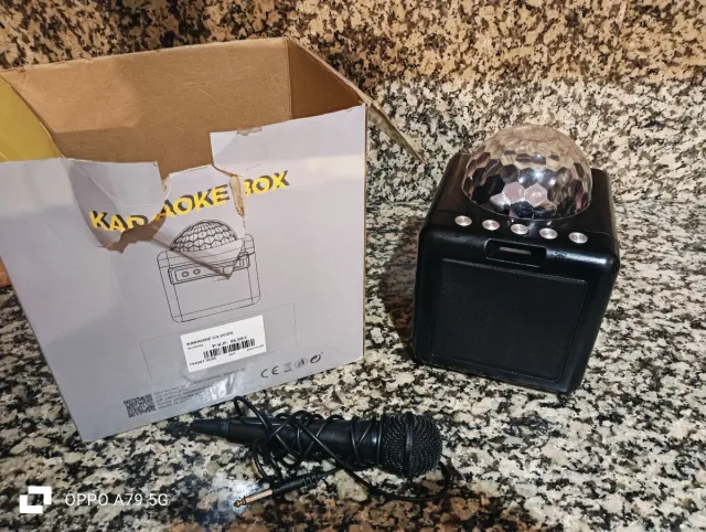 Caja Karaoke con Luces y Micrófono