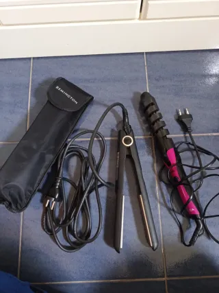 Plancha y Rizador Remington Negro/Rosa