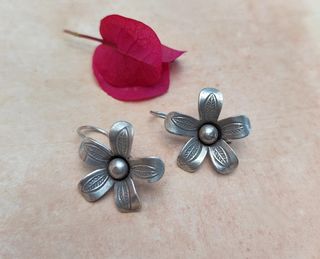 Pendientes flor de plata