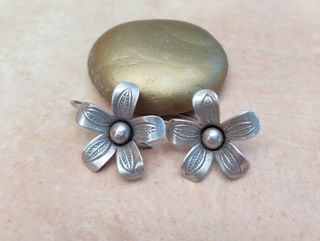 Pendientes flor de plata