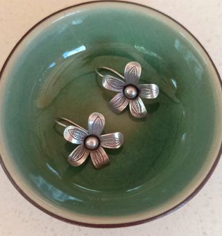 Pendientes flor de plata