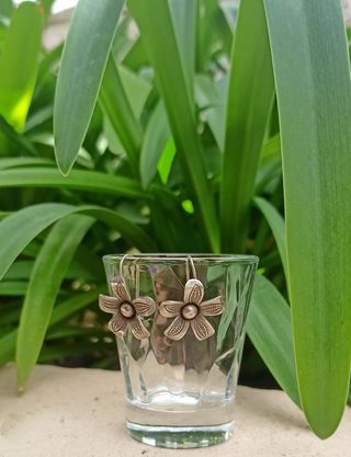 Pendientes flor de plata