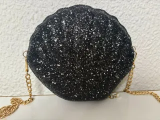 Bolso fiesta lentejuelas negro y dorado