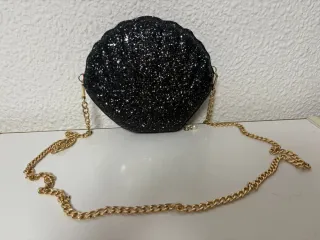Bolso fiesta lentejuelas negro y dorado