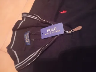 Jersey Polo Ralph Lauren Negro Media Cremallera