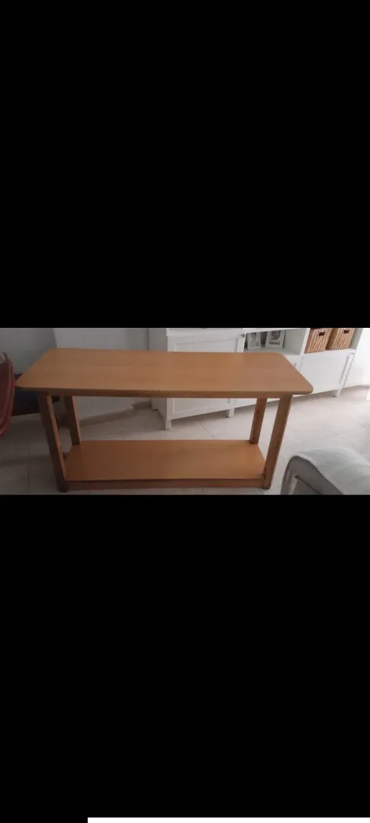 Mesa de camilla madera con cristal