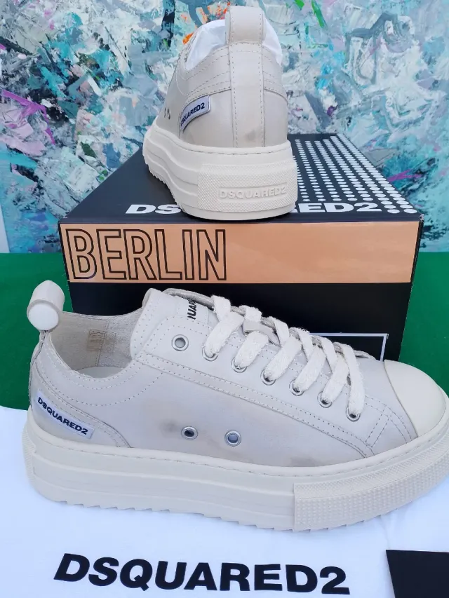 Sneakers Dsquared2 Donna Beige/Bianco Tg 39