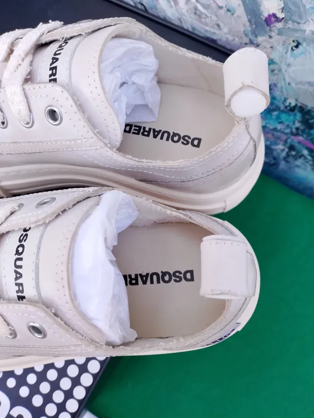 Sneakers Dsquared2 Donna Beige/Bianco Tg 39