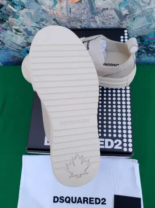 Sneakers Dsquared2 Donna Beige/Bianco Tg 39