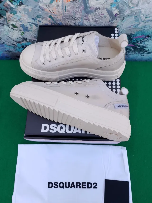 Sneakers Dsquared2 Donna Beige/Bianco Tg 39