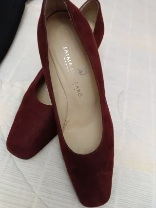 Zapatos de tacón Jaime Mascaró burdeos con brillo