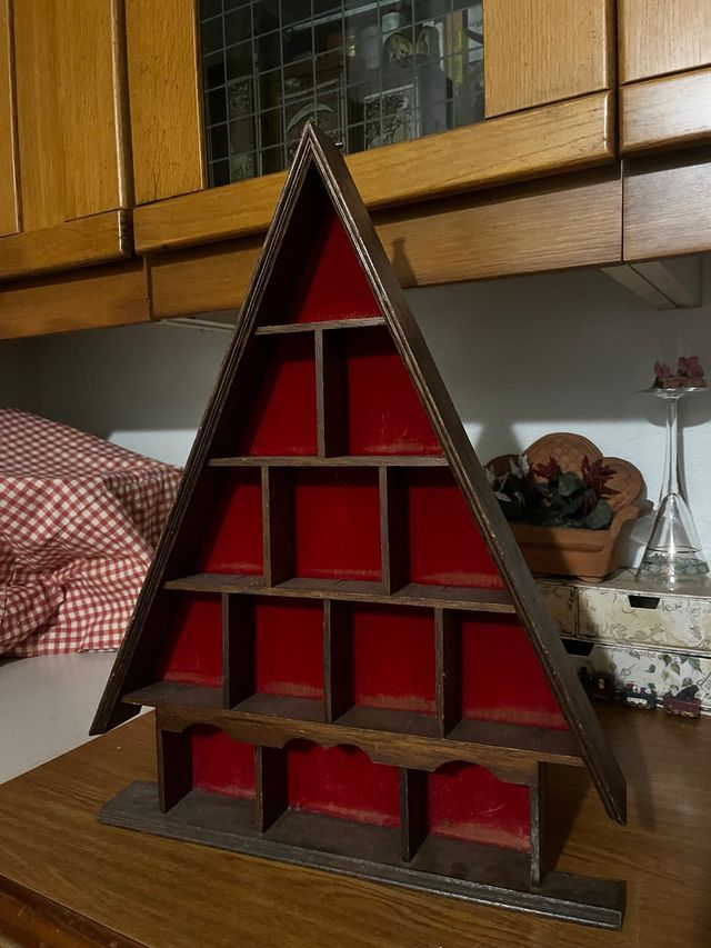 Mensola a casetta porta oggetti in legno