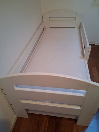 Lettino per bambini in legno bianco 170x60 cm