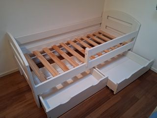 Lettino per bambini in legno bianco 170x60 cm