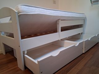 Lettino per bambini in legno bianco 170x60 cm