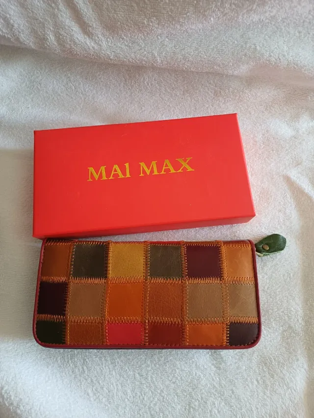 Monedero piel patchwork Mai Max nuevo