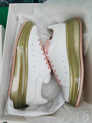 Sneakers Alexander McQueen Donna Oro Bianco 39.5