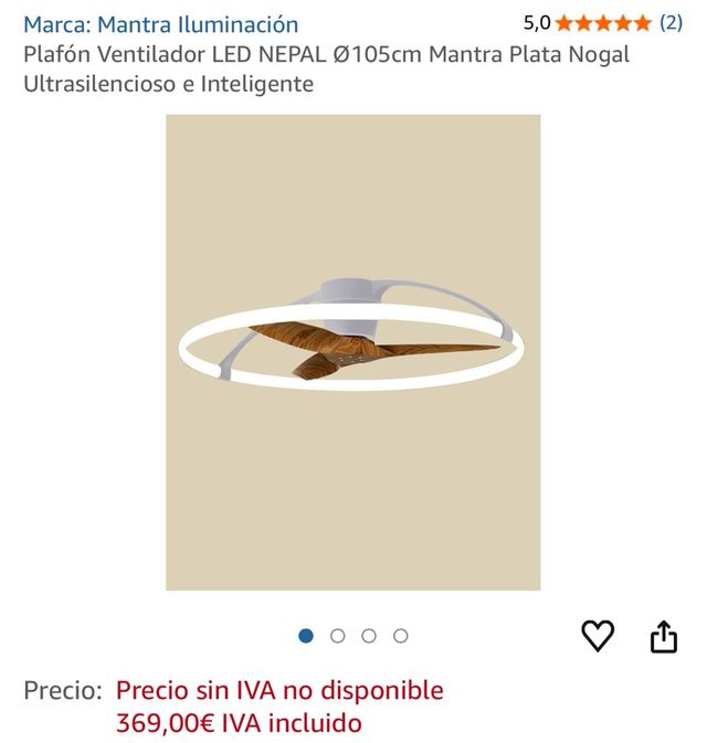 Lámpara ventilador diseño moderno