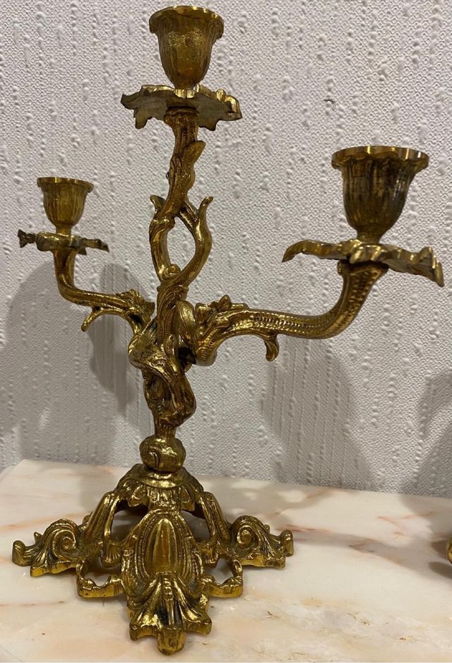 Candelabros de Bronce Vintage
