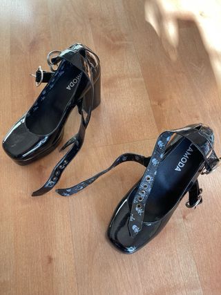 Zapatos de plataforma negros talla 5