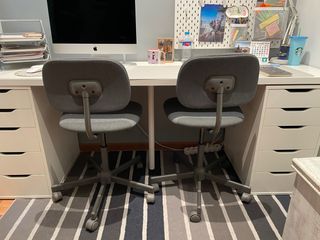 Juego de 2 sillas de escritorio grises
