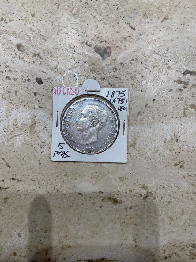 Moneda 5 Pesetas Alfonso XII 1875