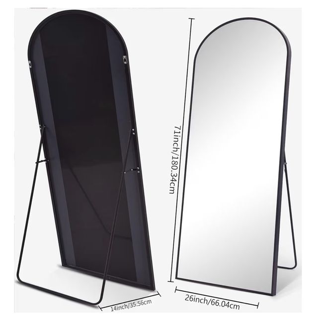Espejo de pie ovalado negro