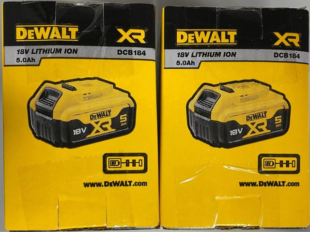 2 Batterie DeWalt XR DCB184 18V 5.0Ah
