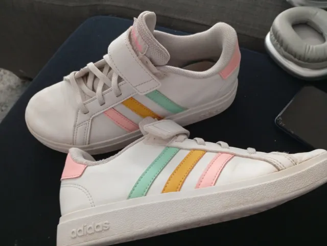 Deportivas Adidas Blancas Tiras Colores N 34