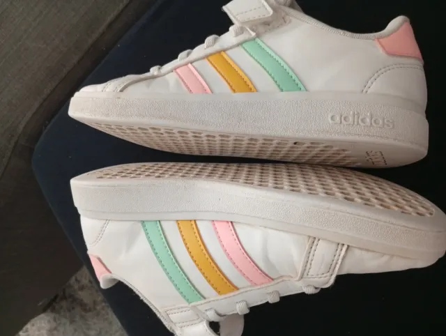 Deportivas Adidas Blancas Tiras Colores N 34