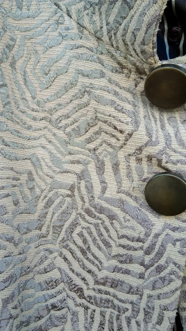 Chaqueta Brocada Mujer Beige/Gris